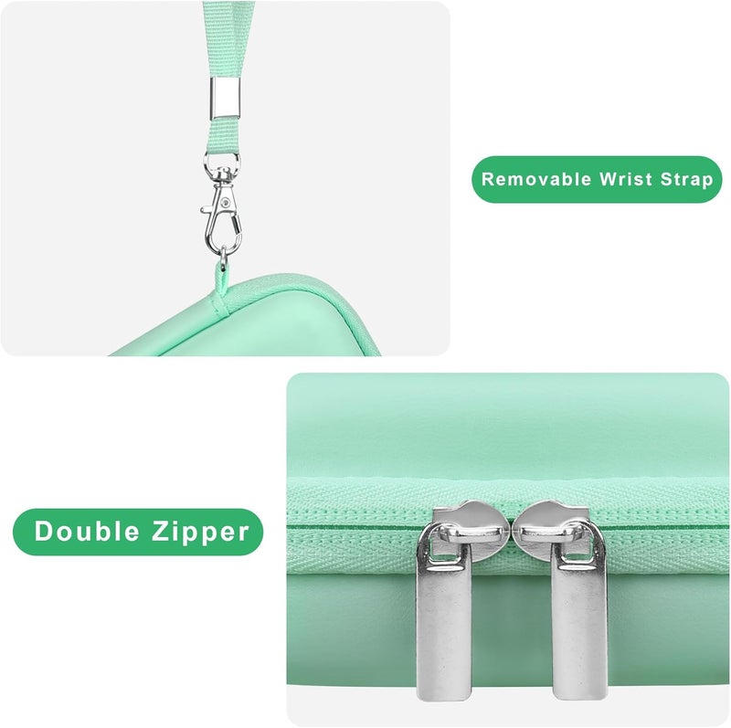 Canboc Carrying Case for Kodak PIXPRO FZ55/ FZ45 16MP Digital Camera, FZ45 Video Vlogging Camera Bag, Mesh Pocket fit Cable, SD Card, Mint Green (Case Only) - Image 5